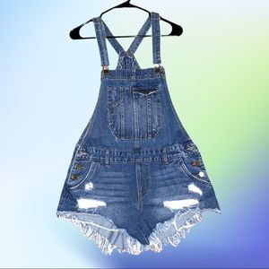 Denim Overalls Shorts